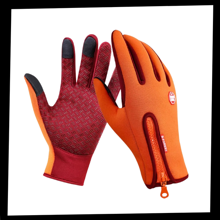 Colverro™ Windproof Thermal Gloves with Zipper, Grip Palm and Touchscreen