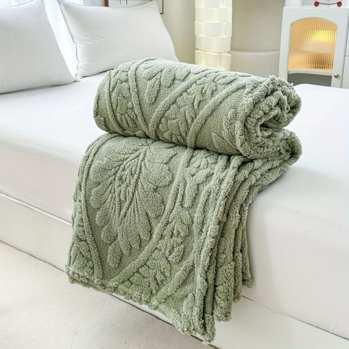 Colverro™ Geometric Jacquard Fleece Throw with French-Inspired Texture