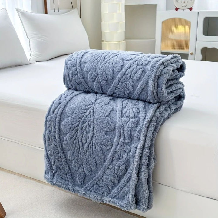 Colverro™ Geometric Jacquard Fleece Throw with French-Inspired Texture
