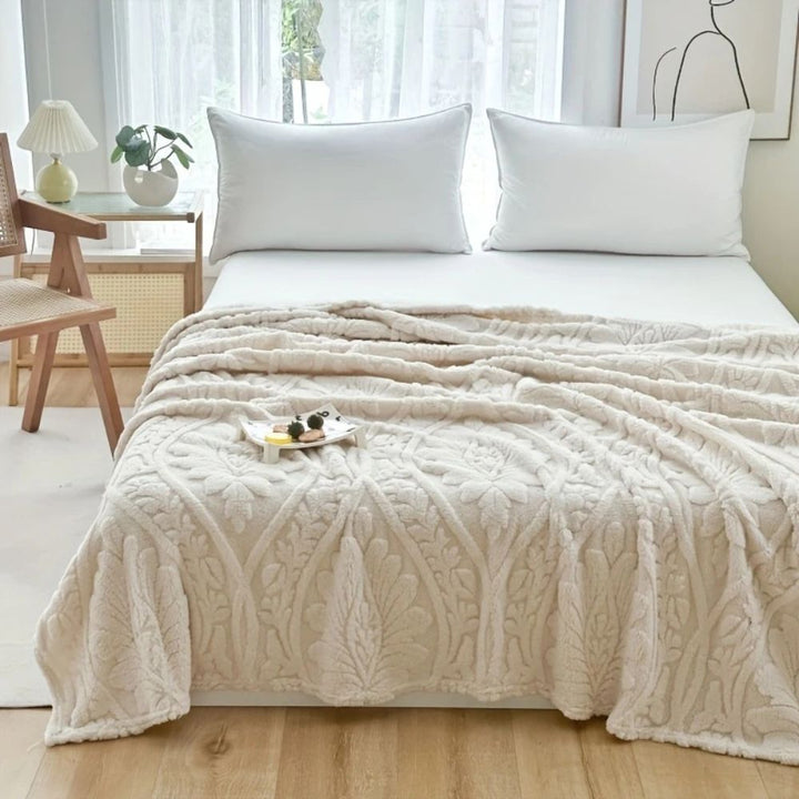 Colverro™ Geometric Jacquard Fleece Throw with French-Inspired Texture