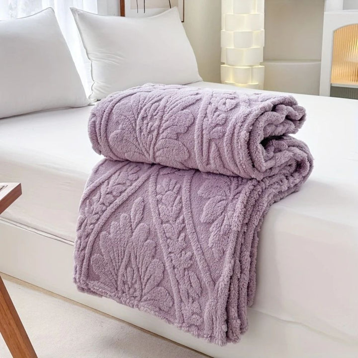 Colverro™ Geometric Jacquard Fleece Throw with French-Inspired Texture