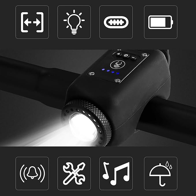 Colverro™ 110dB Rechargeable Bike Horn and Headlight – 2-in-1, Waterproof