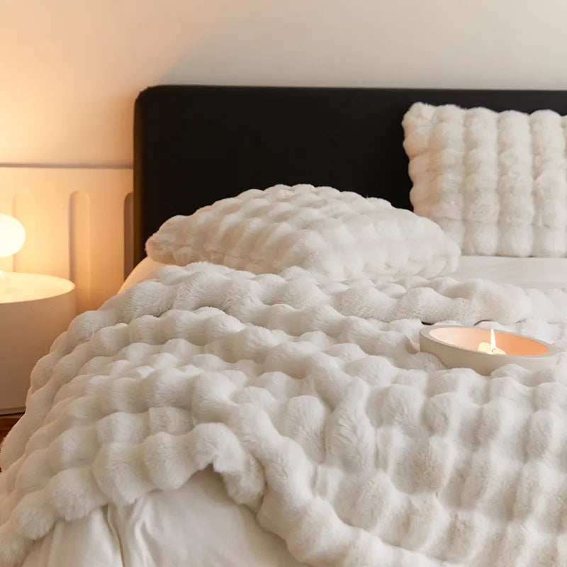 Colverro™ Dual-Layer Faux Fur Throw Blanket with Cloud-Soft Plush