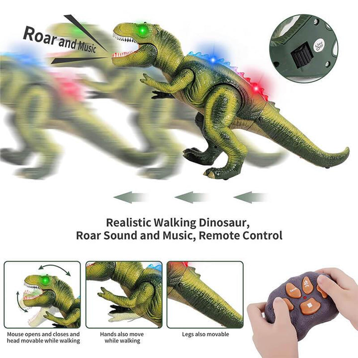 Colverro™ Remote Control T-Rex Dinosaur That Walks, Roars and Lights Up