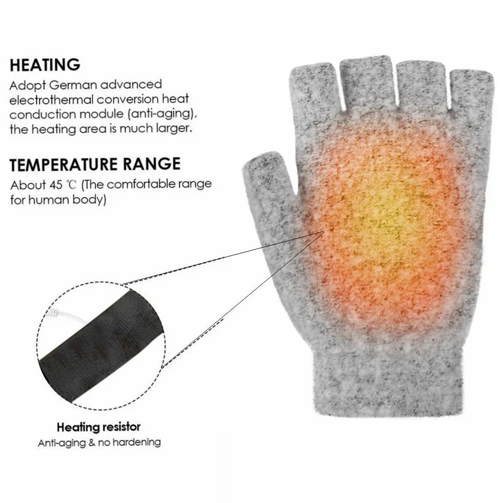 Colverro™ USB Rechargeable Knit Heated Gloves with 3 Heat Settings