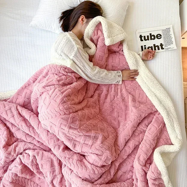 Colverro™ Reversible Sherpa Fleece Blanket, Warm Without the Bulk