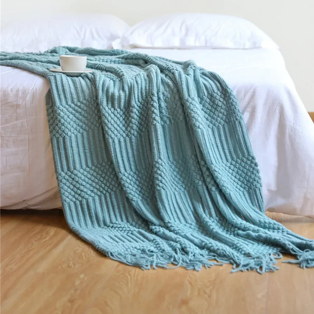 Colverro™ Nordic Chunky Knit Throw Blanket in Soft Faux Cashmere