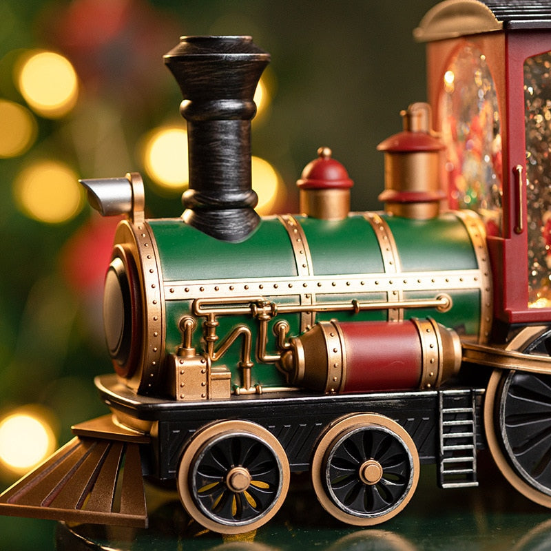 Colverro™ Santa Train Snow Globe Music Box with 8 Holiday Songs