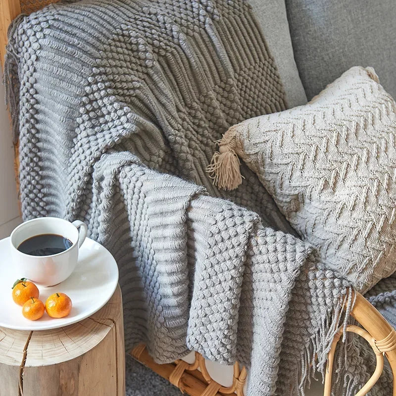 Colverro™ Nordic Chunky Knit Throw Blanket in Soft Faux Cashmere