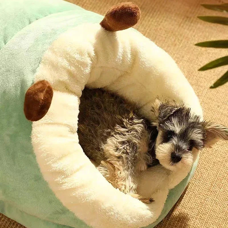 Colverro™ Slipper-Shaped Fleece Dog Bed – Foldable and Washable