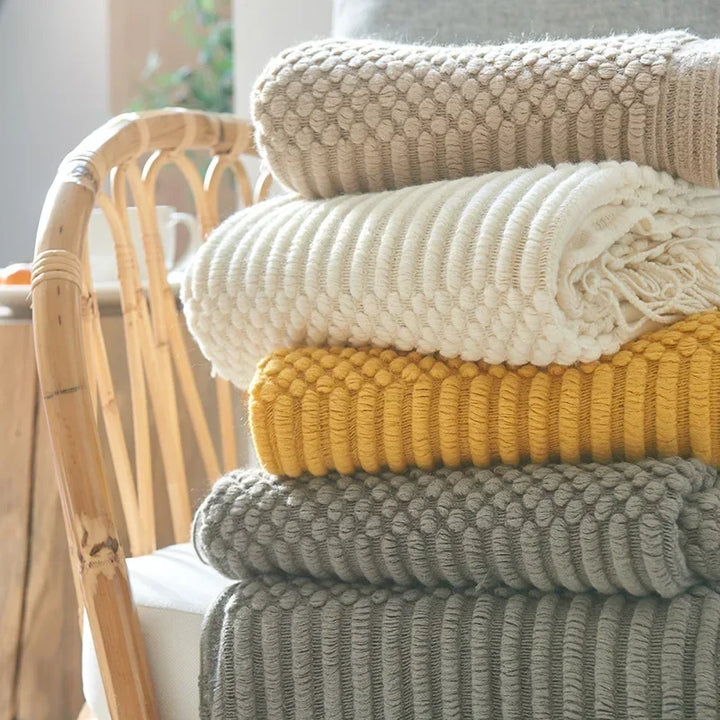 Colverro™ Nordic Chunky Knit Throw Blanket in Soft Faux Cashmere