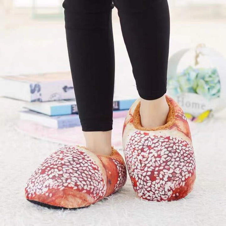 Colverro™ Toast Bread Slippers with Plush Lining and Non-Slip Sole