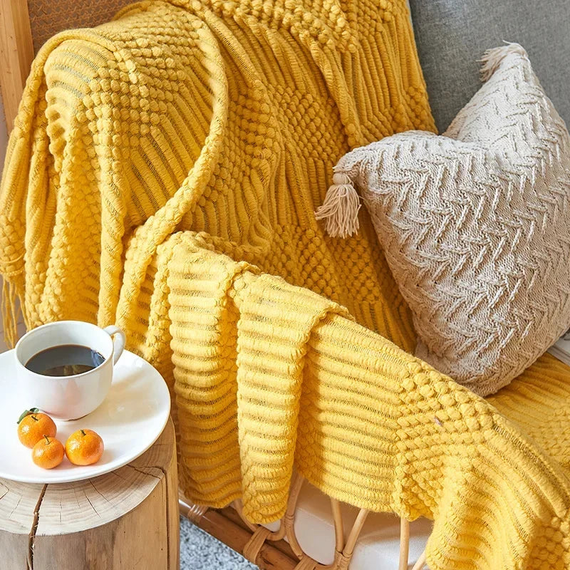 Colverro™ Nordic Chunky Knit Throw Blanket in Soft Faux Cashmere