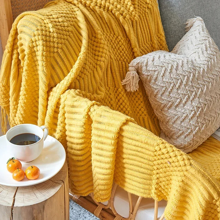 Colverro™ Nordic Chunky Knit Throw Blanket in Soft Faux Cashmere