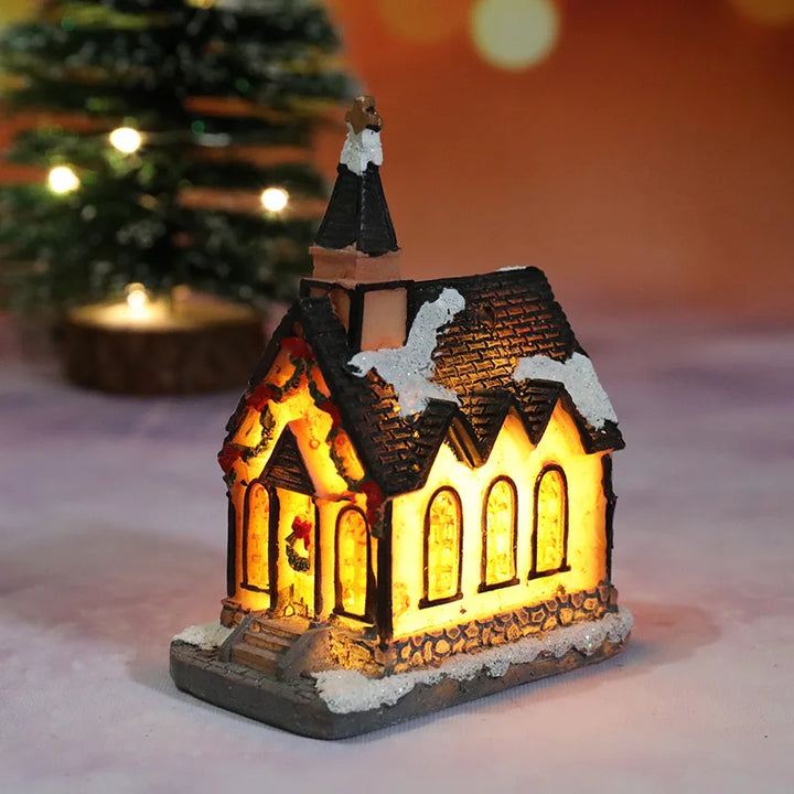 Colverro™ Light-Up Christmas Village House with LED and Snowy Roof