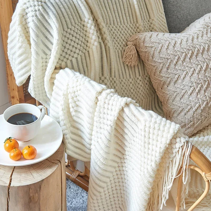 Colverro™ Nordic Chunky Knit Throw Blanket in Soft Faux Cashmere