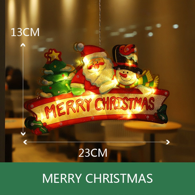 Colverro™ Battery Christmas Window Hanging Light with Flashing Mode