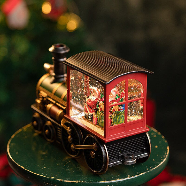 Colverro™ Santa Train Snow Globe Music Box with 8 Holiday Songs