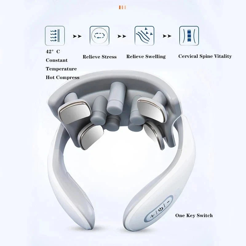 Colverro™ Cordless Heated Neck Massager with 8 Techniques