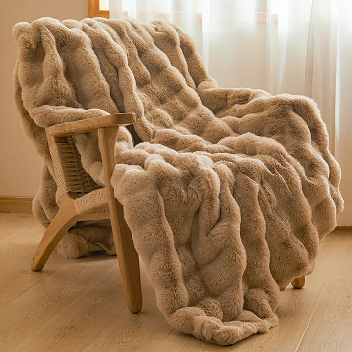 Colverro™ Ultra-Soft Faux Fur Throw Blanket with Silky Plush Feel
