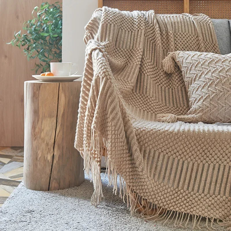 Colverro™ Nordic Chunky Knit Throw Blanket in Soft Faux Cashmere
