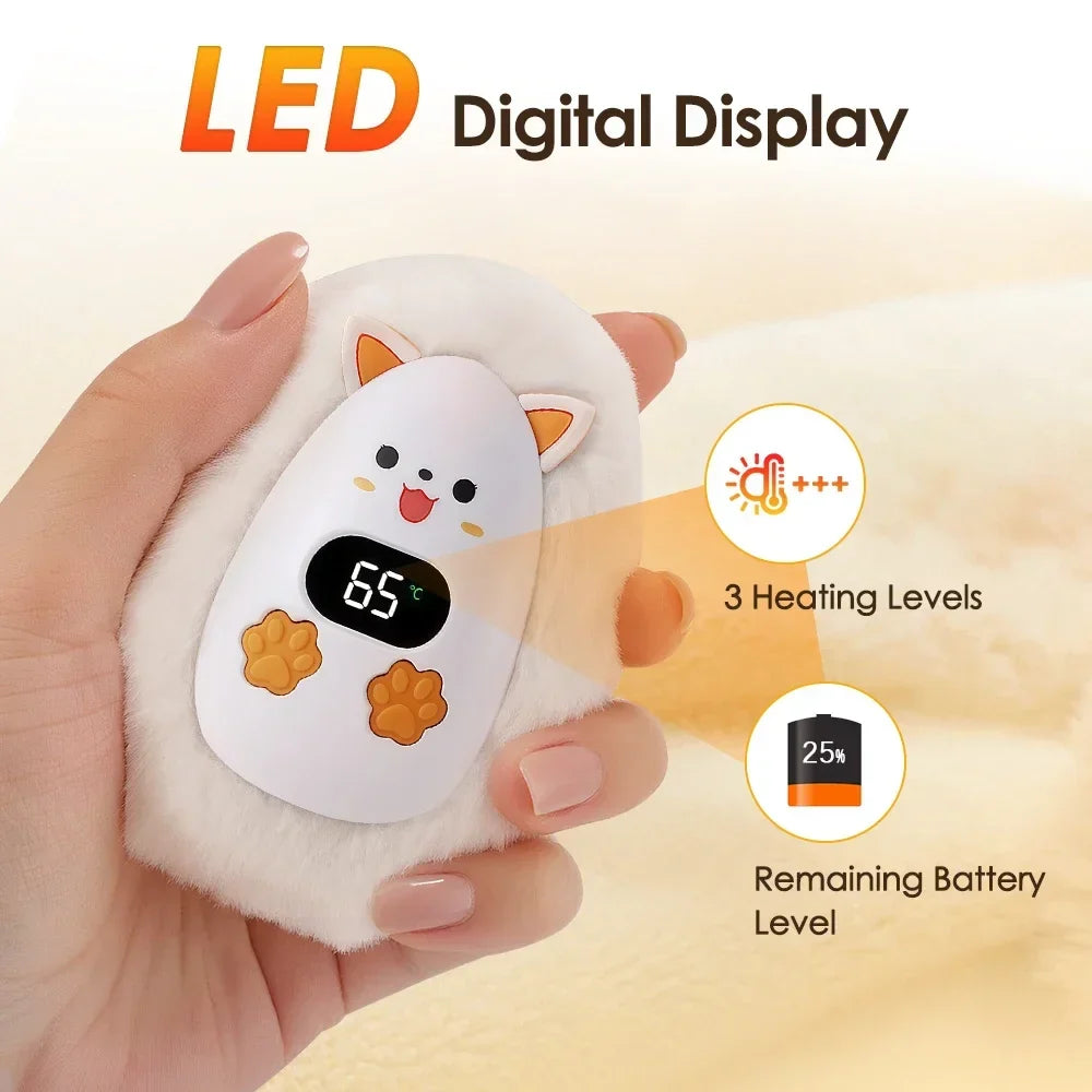 Colverro™ Rechargeable Fox Hand Warmer with Digital Display