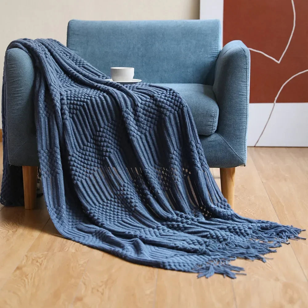 Colverro™ Nordic Chunky Knit Throw Blanket in Soft Faux Cashmere