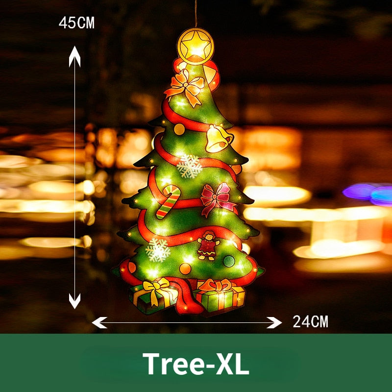 Colverro™ Battery Christmas Window Hanging Light with Flashing Mode