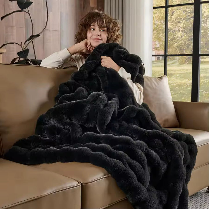 Colverro™ Ultra-Soft Faux Fur Throw Blanket with Silky Plush Feel