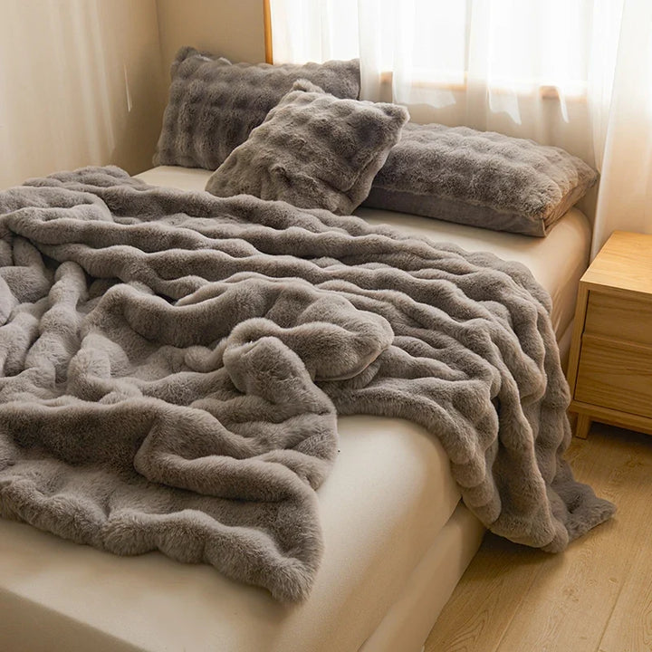 Colverro™ Ultra-Soft Faux Fur Throw Blanket with Silky Plush Feel