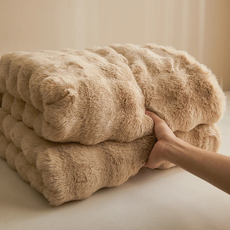 Colverro™ Ultra-Soft Faux Fur Throw Blanket with Silky Plush Feel