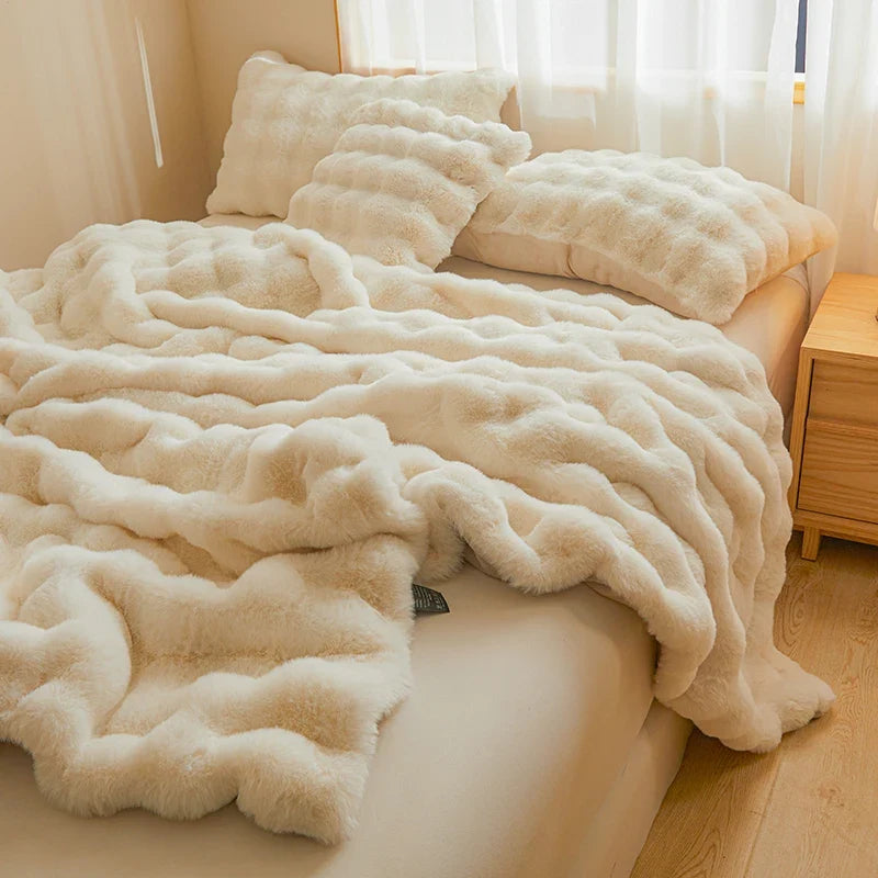 Colverro™ Ultra-Soft Faux Fur Throw Blanket with Silky Plush Feel