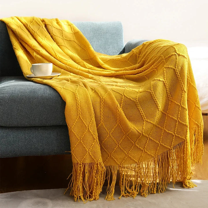 Colverro™ Nordic Chunky Knit Throw Blanket in Soft Faux Cashmere