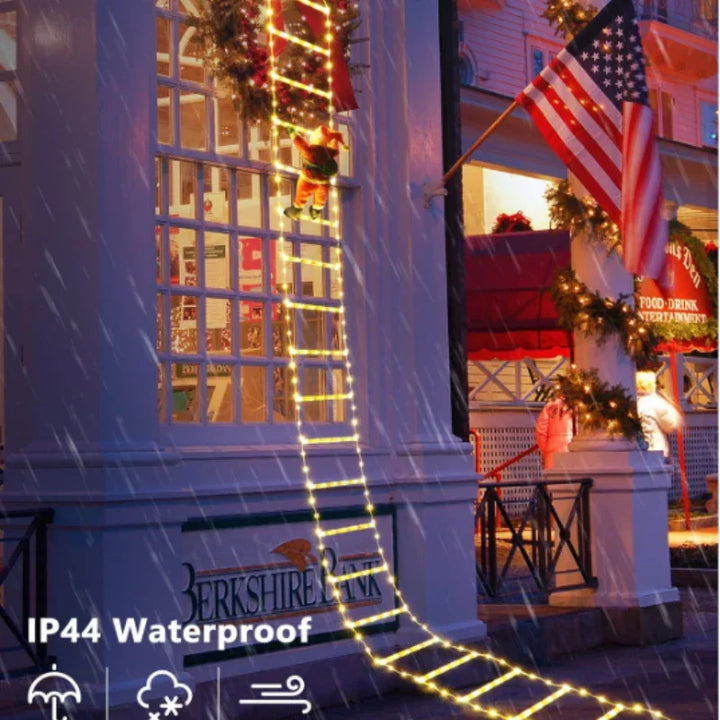 Colverro™ Climbing Santa on LED Ladder with 8 Modes and USB Power