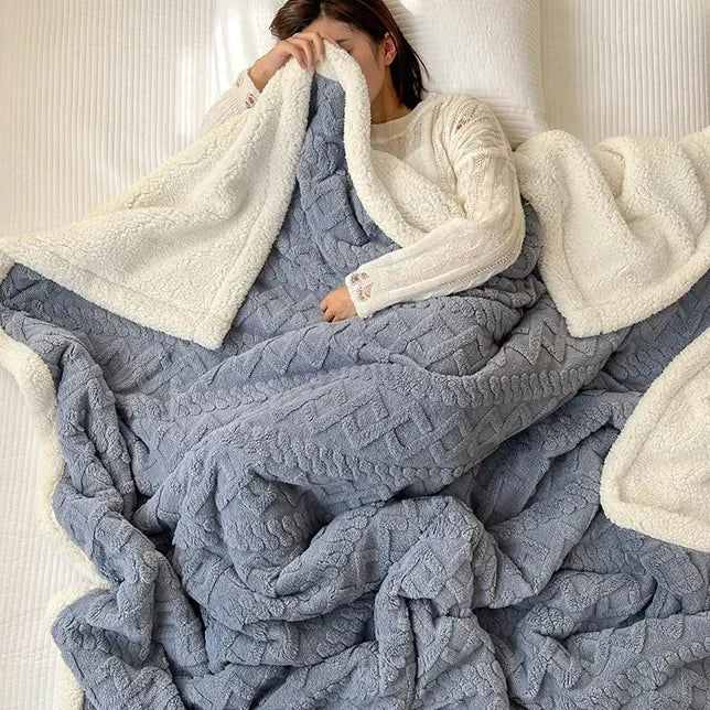 Colverro™ Reversible Sherpa Fleece Blanket, Warm Without the Bulk