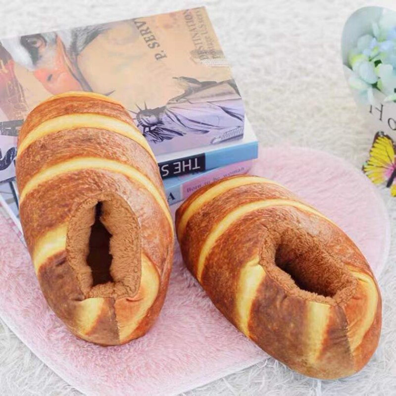 Colverro™ Toast Bread Slippers with Plush Lining and Non-Slip Sole