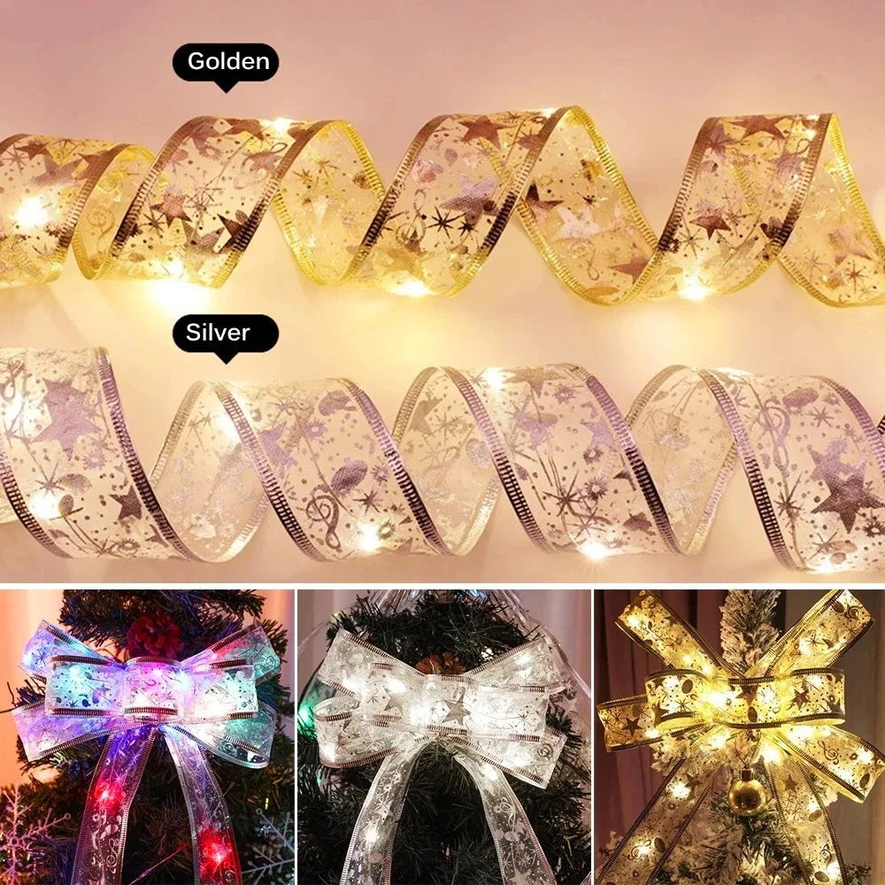 Colverro™ Christmas Ribbon with Warm White LED String Lights