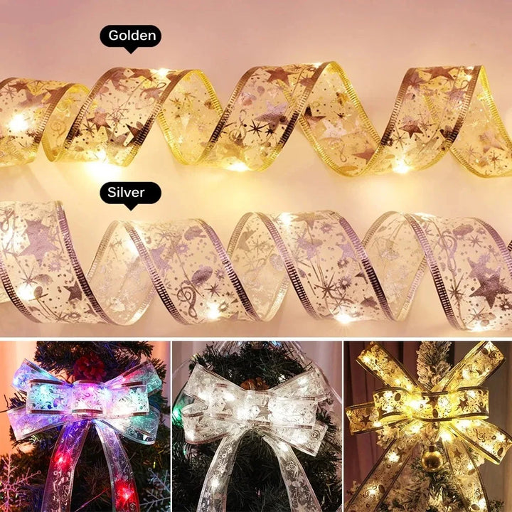 Colverro™ Christmas Ribbon with Warm White LED String Lights