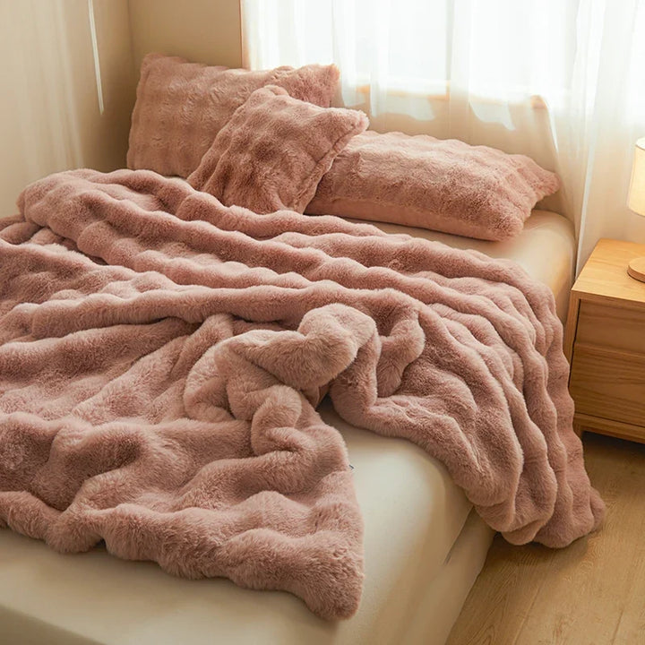 Colverro™ Ultra-Soft Faux Fur Throw Blanket with Silky Plush Feel