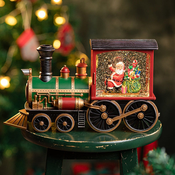 Colverro™ Santa Train Snow Globe Music Box with 8 Holiday Songs