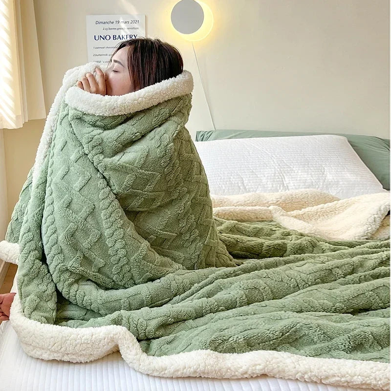 Colverro™ Reversible Sherpa Fleece Blanket, Warm Without the Bulk