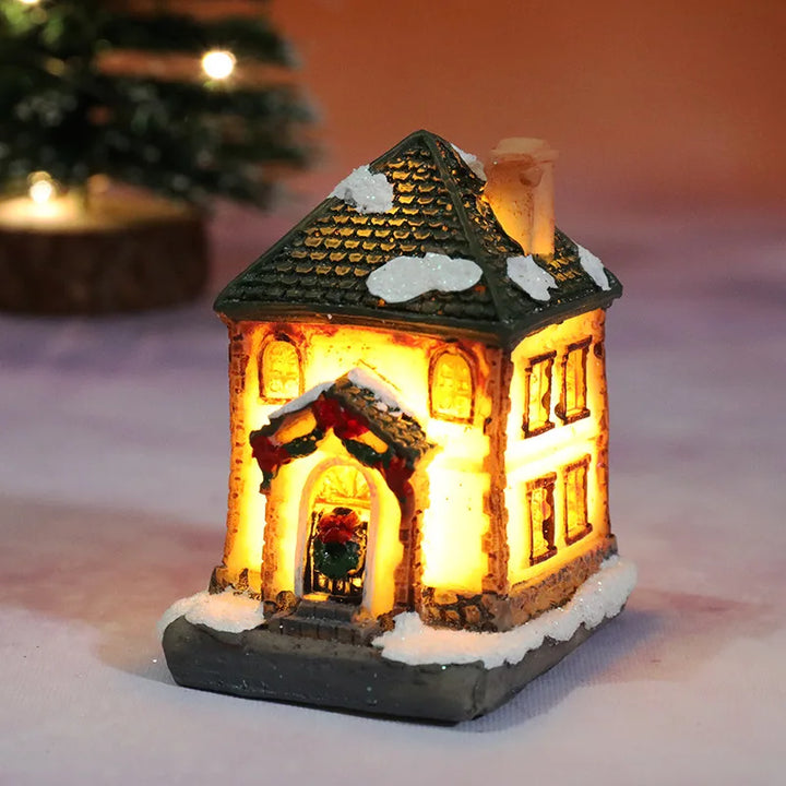 Colverro™ Light-Up Christmas Village House with LED and Snowy Roof