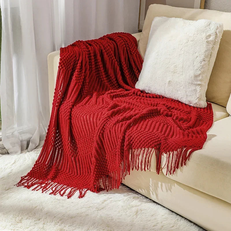 Colverro™ Nordic Chunky Knit Throw Blanket in Soft Faux Cashmere