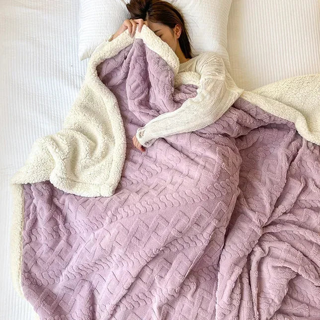 Colverro™ Reversible Sherpa Fleece Blanket, Warm Without the Bulk