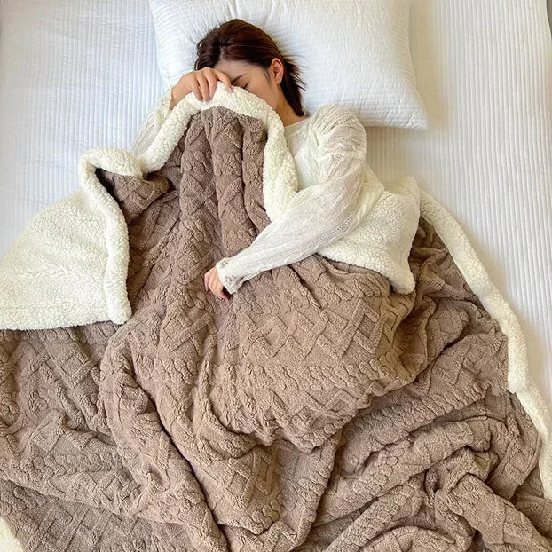 Colverro™ Reversible Sherpa Fleece Blanket, Warm Without the Bulk