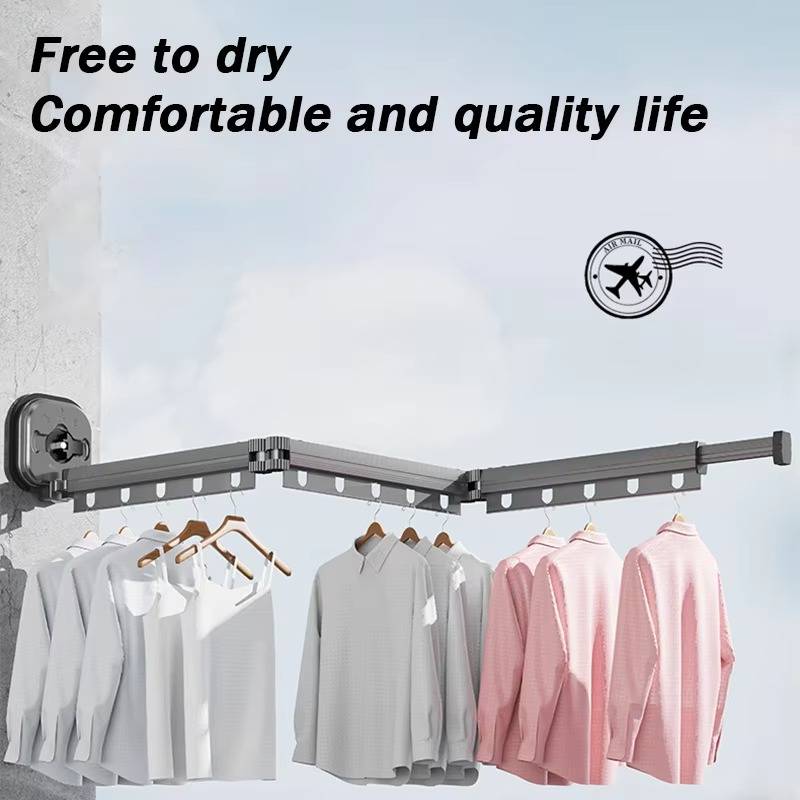Colverro™ Foldable Wall-Mounted Drying Rack with Suction Cups – No Drilling