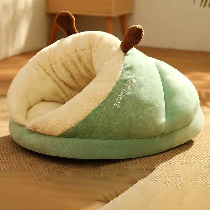 Colverro™ Slipper-Shaped Fleece Dog Bed – Foldable and Washable