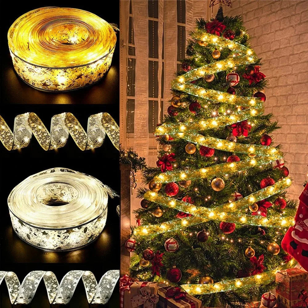 Colverro™ Christmas Ribbon with Warm White LED String Lights