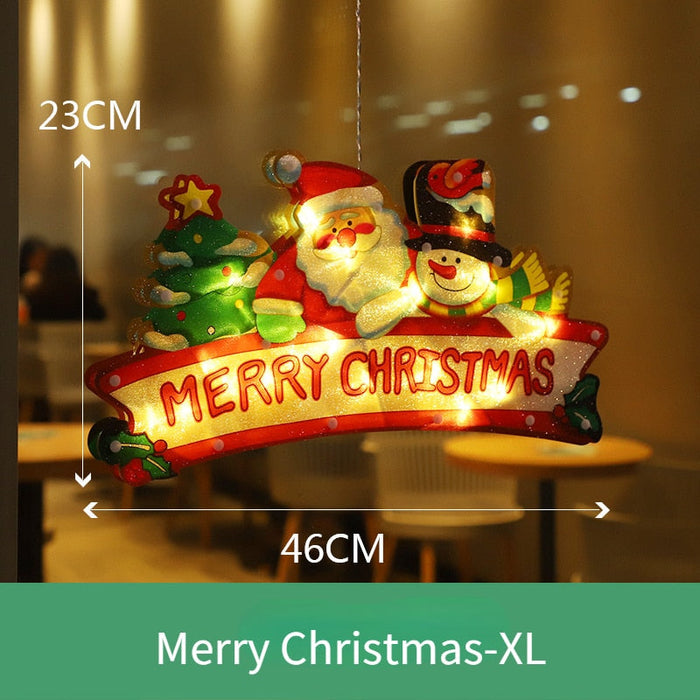 Colverro™ Battery Christmas Window Hanging Light with Flashing Mode