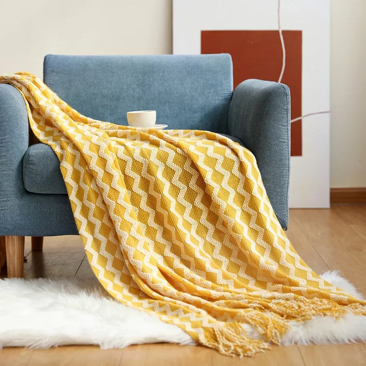 Colverro™ Nordic Chunky Knit Throw Blanket in Soft Faux Cashmere